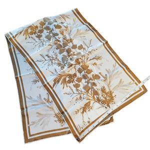 Vara Vintage Elongated Rectangle Neutrals Floral Tonal Scarf 14" x  44"